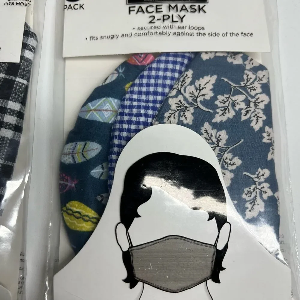 Bundle of 15 masks 2-ply, 1 pack adult size L, 3 - M, 1 kids size NWT